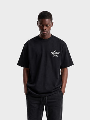 Crew Milano T-Shirt Logo Print CM-36 / BLACK