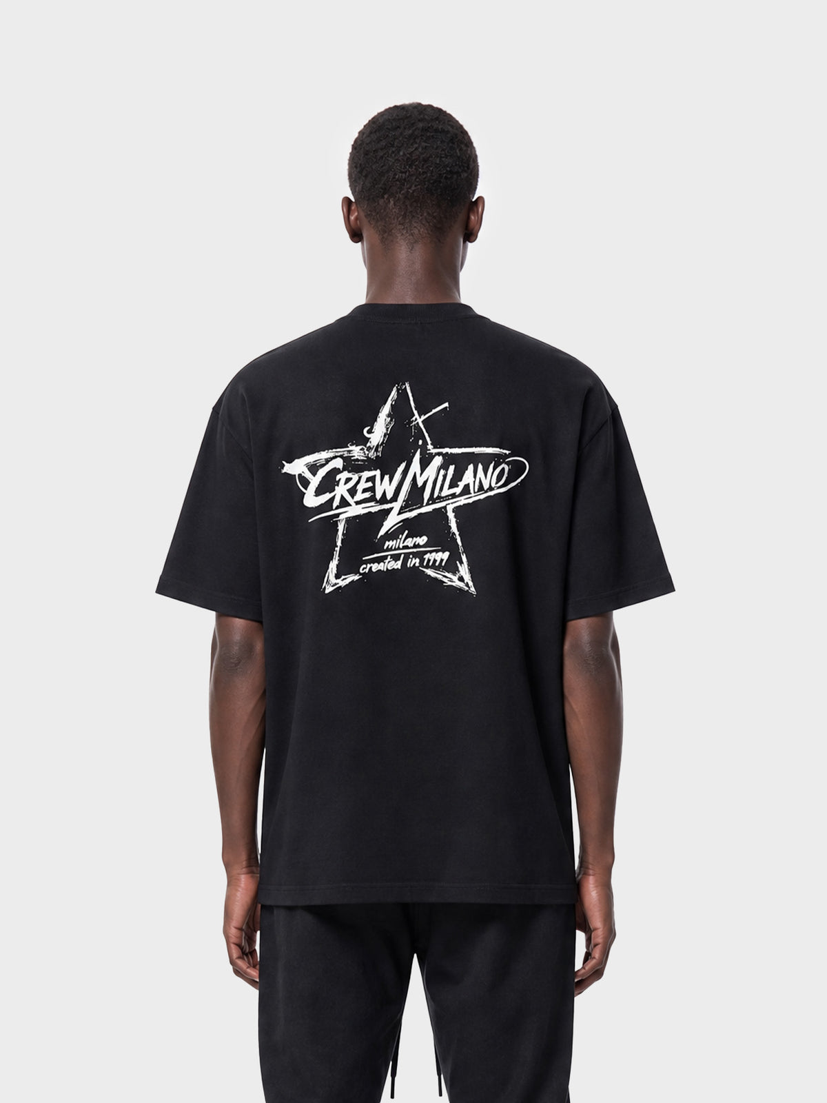 Crew Milano T-Shirt Logo Print CM-36 / BLACK