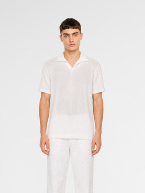 MAISON 9 PARIS White Knit Polo T-Shirt