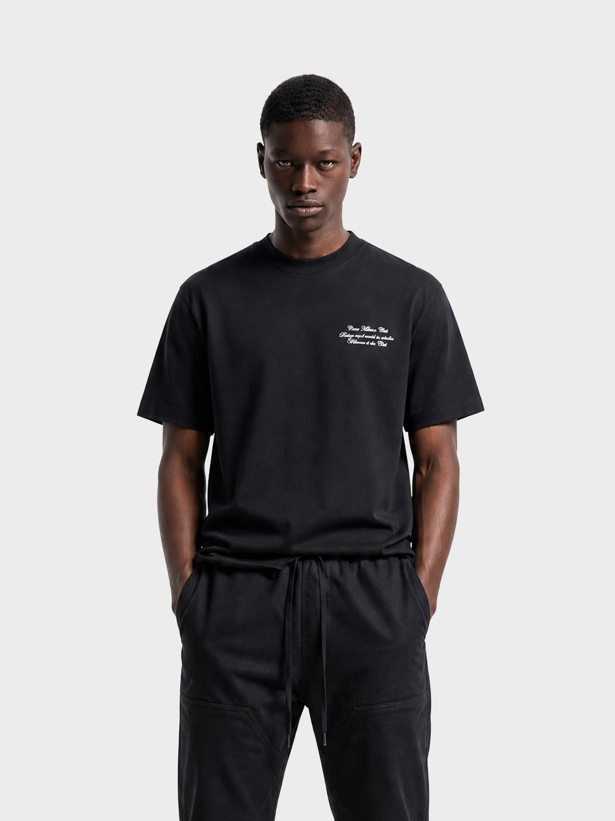 Crew Milano T-Shirt Logo Print CM-39 / BLACK