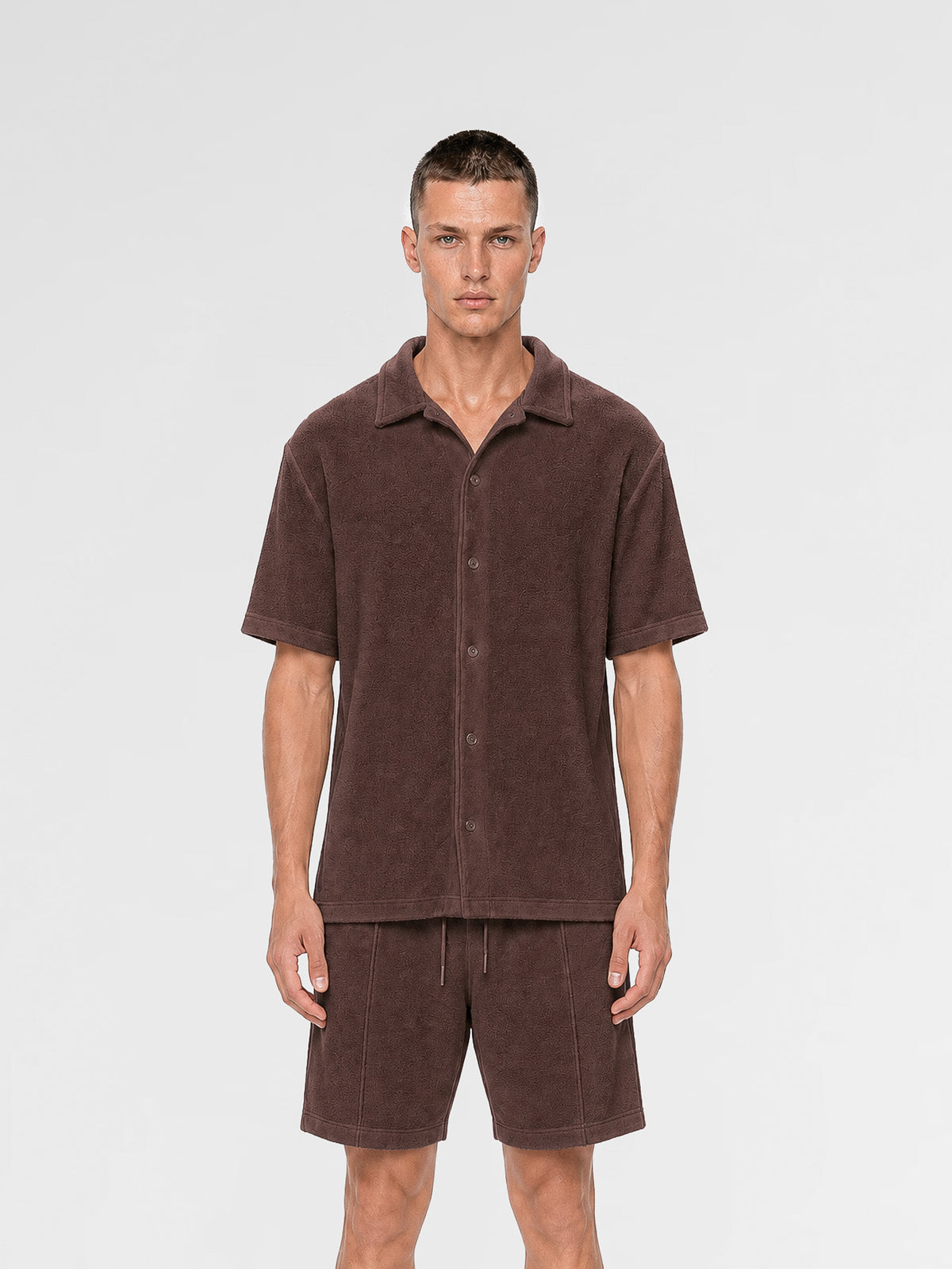 MAISON 9 PARIS Brown Towel Shirt / Shorts