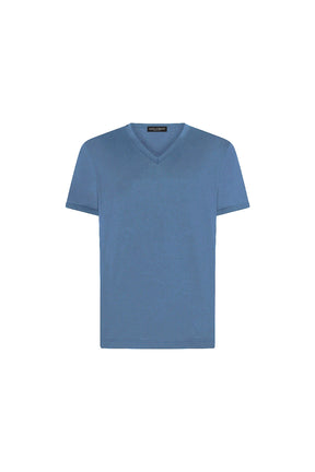 Dolce & Gabbana T-shirt neck logo tag light blue