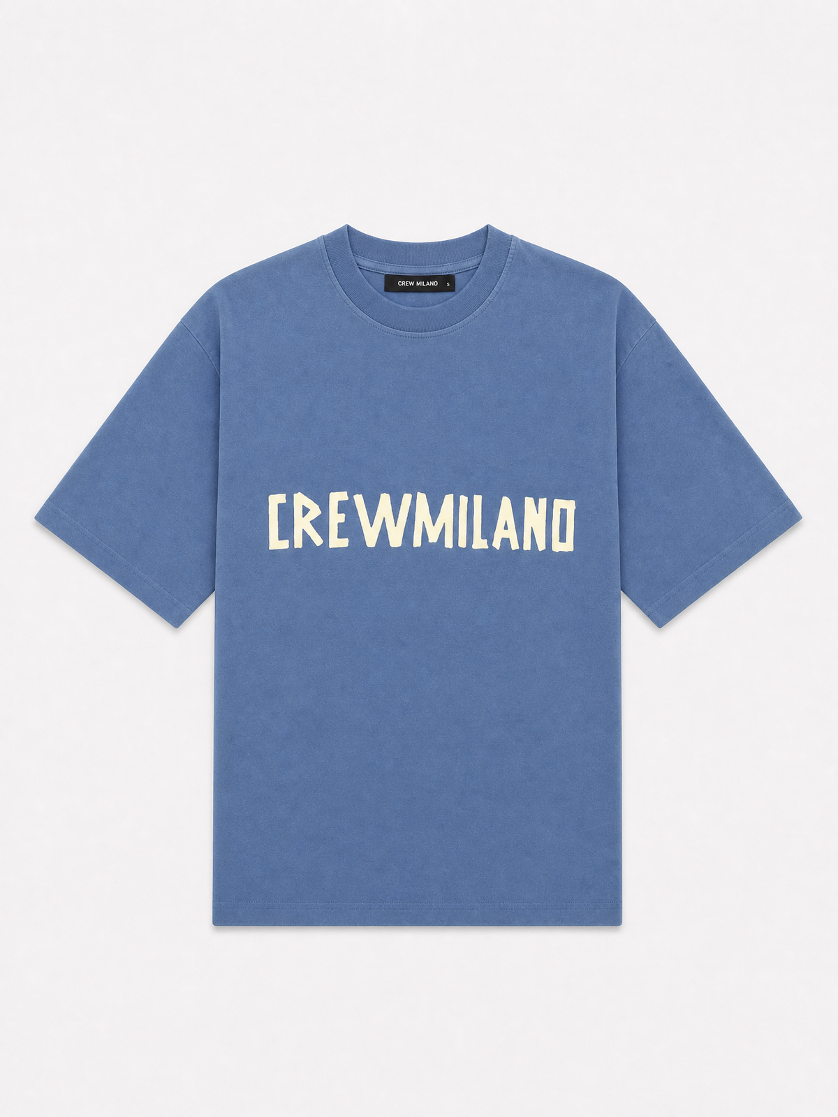 Crew Milano T-Shirt Logo Print - Spray Blue