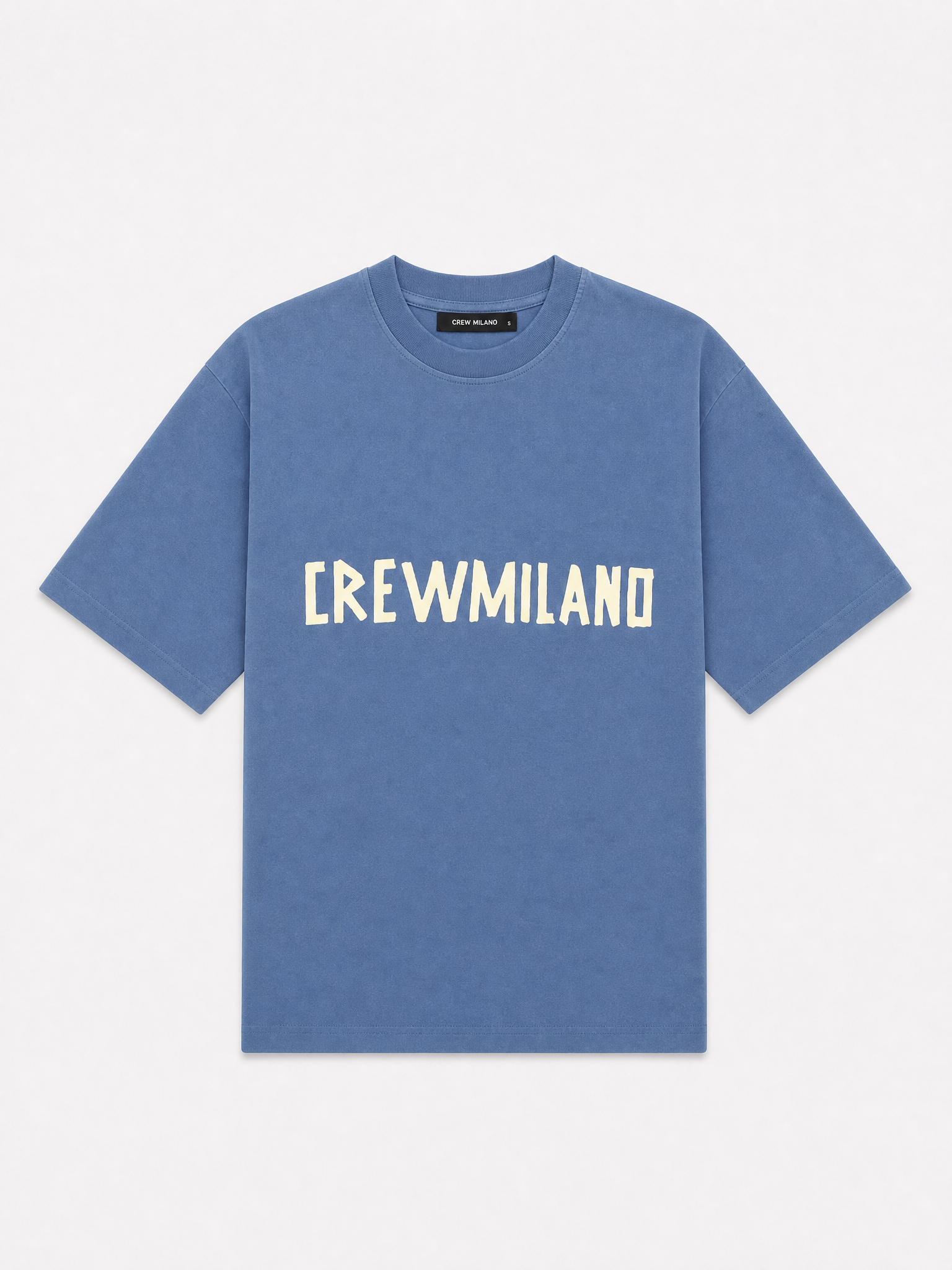 Crew Milano T-Shirt Logo Print - Spray Blue