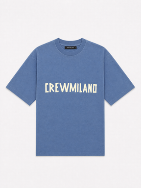Crew Milano T-Shirt Logo Print - Spray Blue