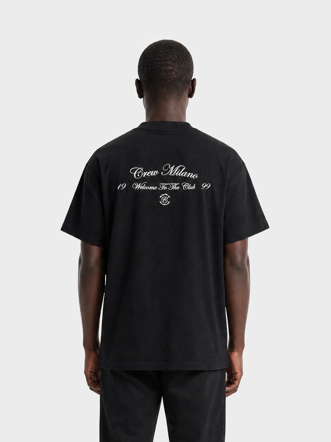 Crew Milano T-Shirt Logo Print CM-39 / BLACK