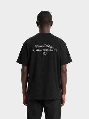 Crew Milano T-Shirt Logo Print CM-39 / BLACK