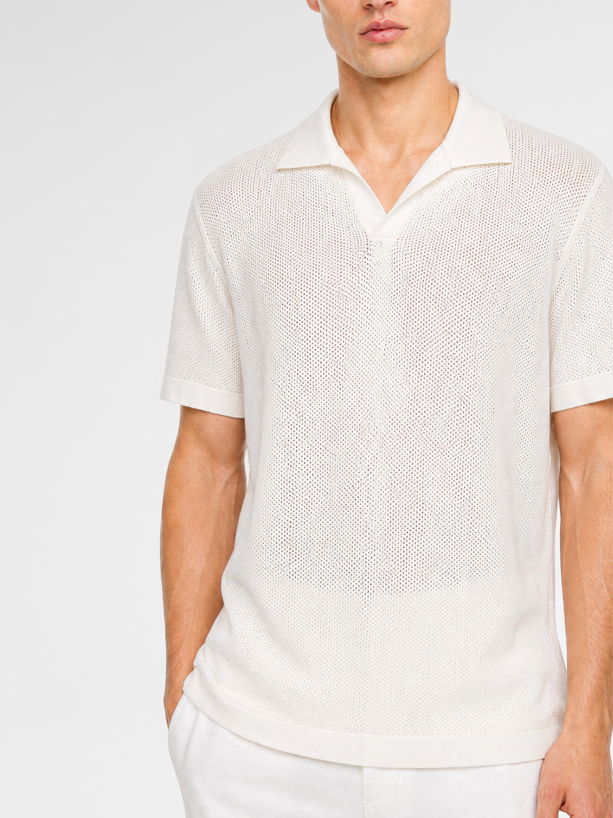 MAISON 9 PARIS White Knit Polo T-Shirt