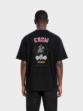 Crew Milano T-Shirt Logo Print CM-34 / BLACK