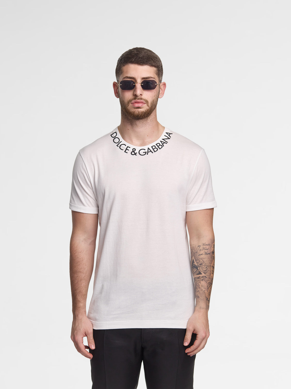 Dolce & Gabbana logo-print neckline T-shirt white