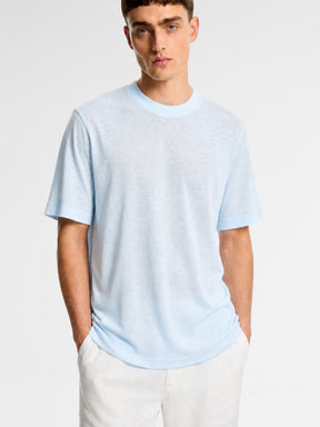MAISON 9 PARIS Blue Soft Cotton T-Shirt