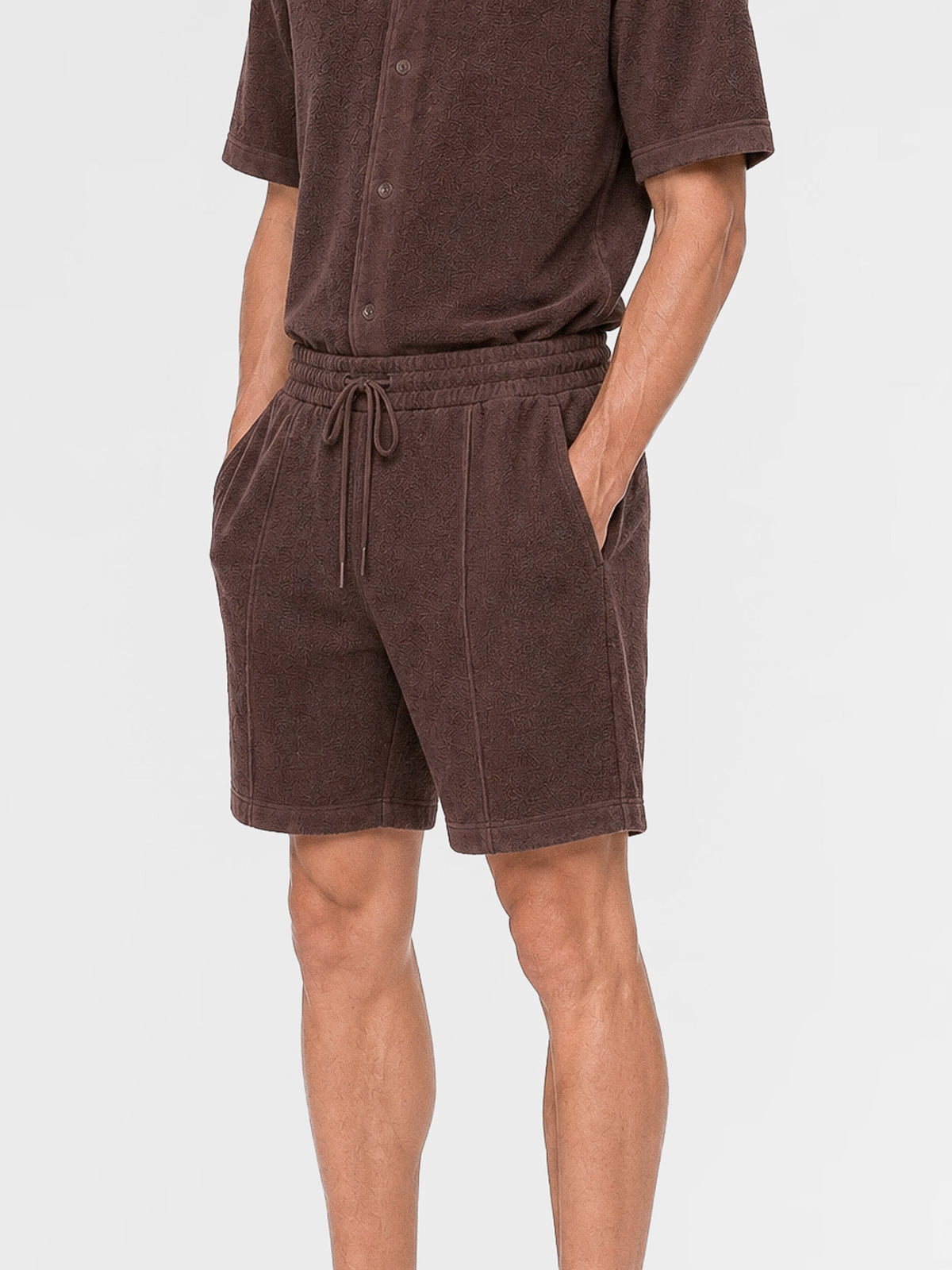 MAISON 9 PARIS Brown Towel Shirt / Shorts