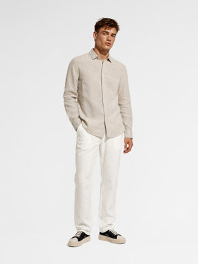 MAISON 9 PARIS 13 Stone Linen Shirt