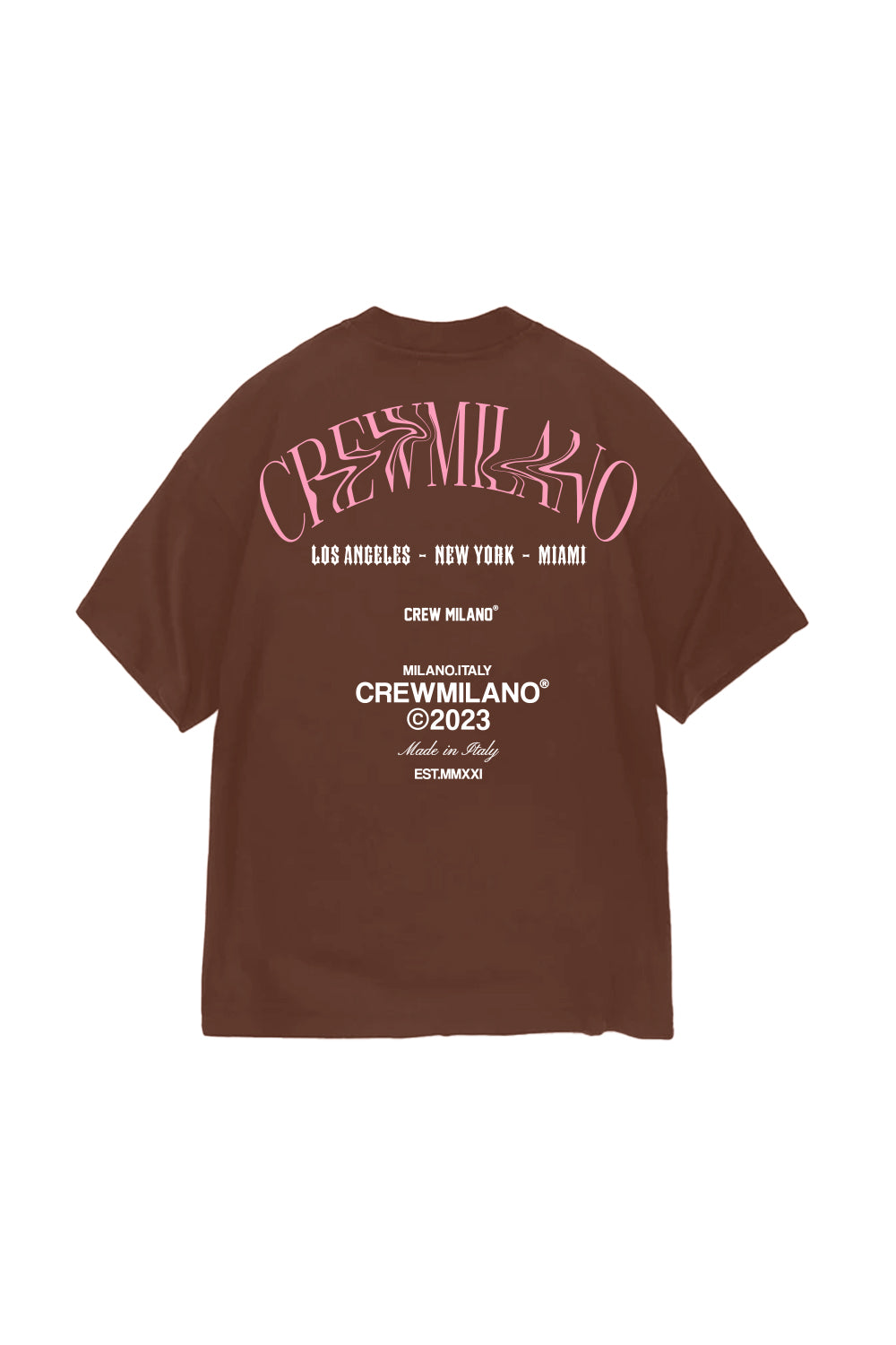 CREW Milano Los Angels Brown Oversized T-Shirt