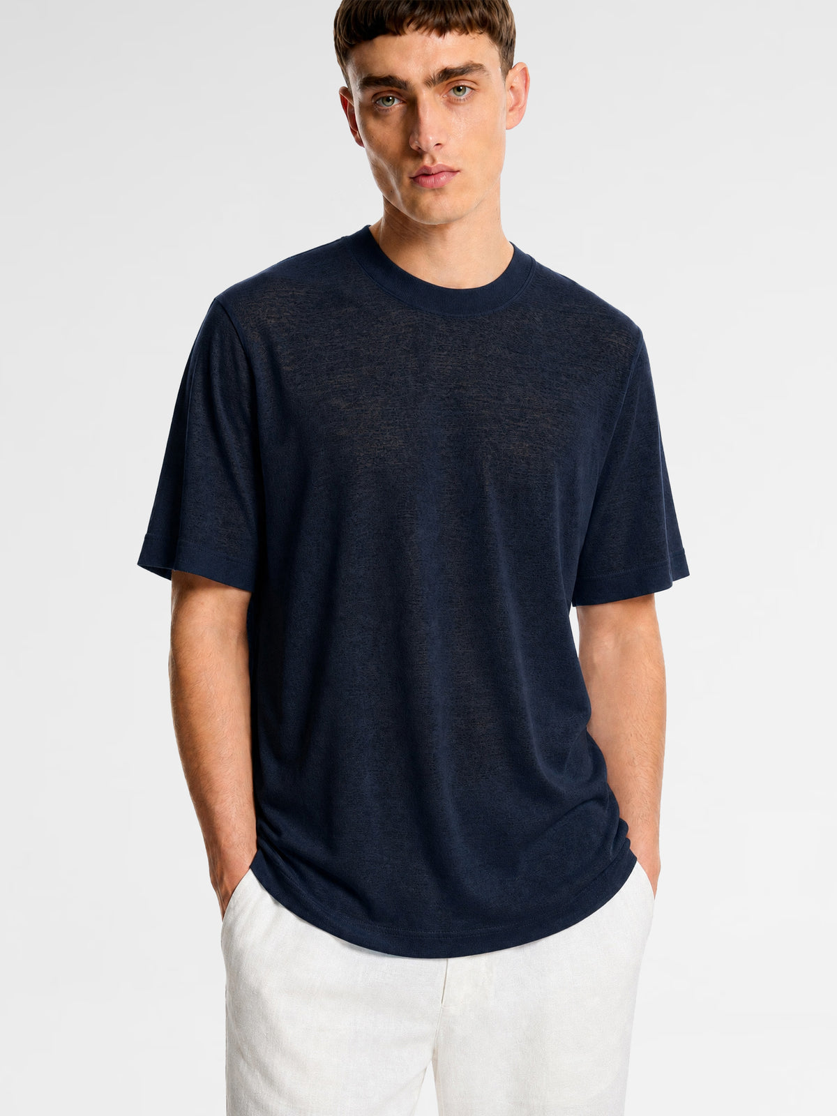 MAISON 9 PARIS Navy Soft Cotton T-Shirt