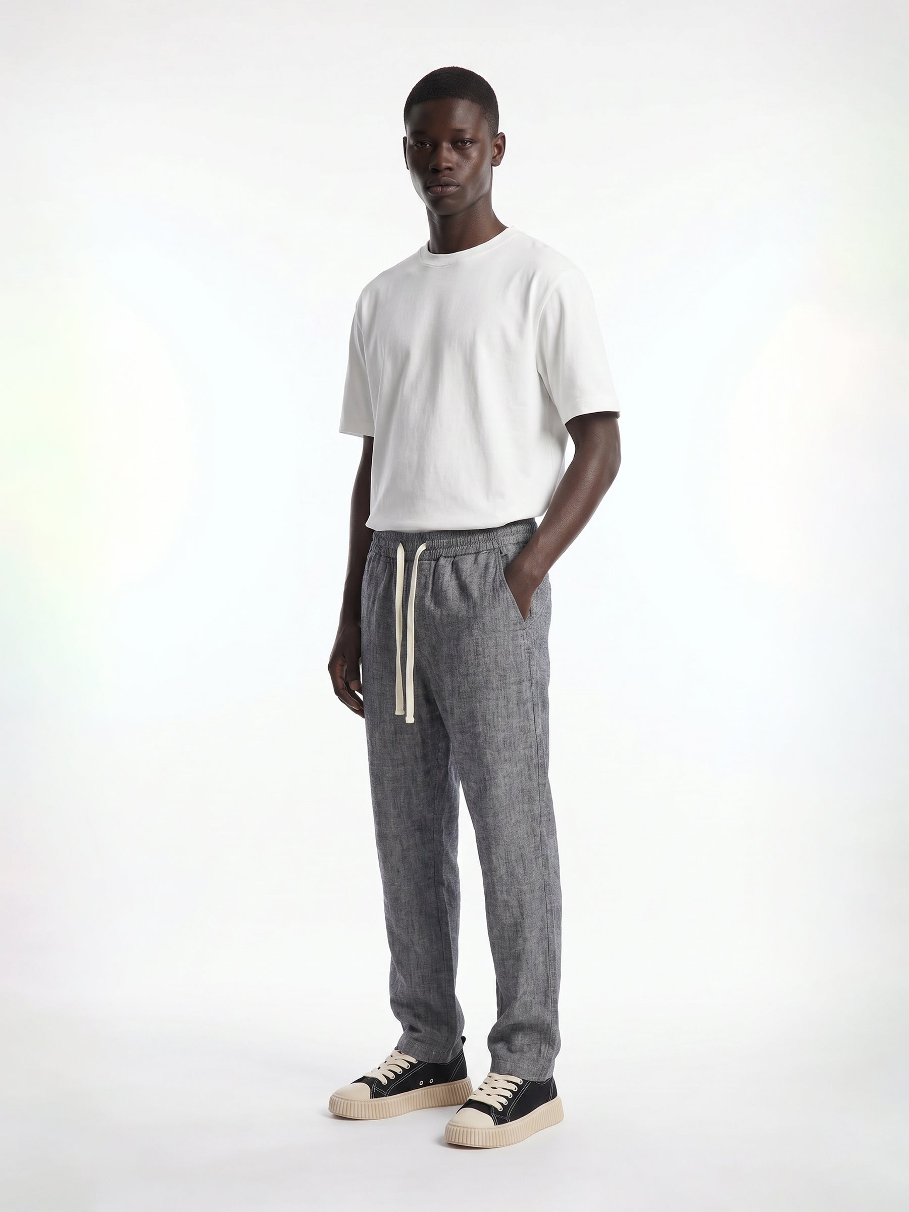 CREW MILANO Linen Grey - Bruno Pants