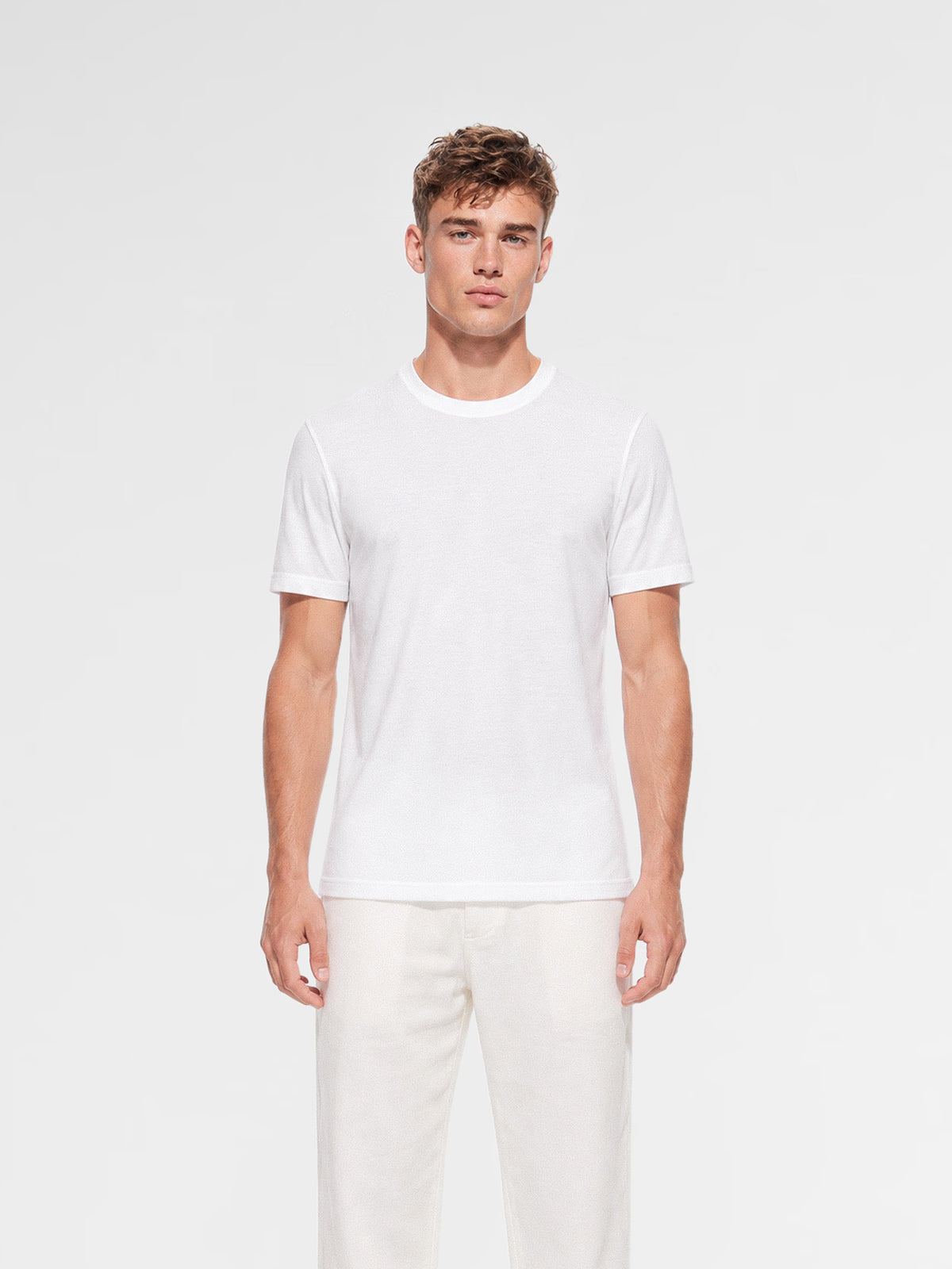 MAISON 9 PARIS White Mercerized Cotton T-Shirt