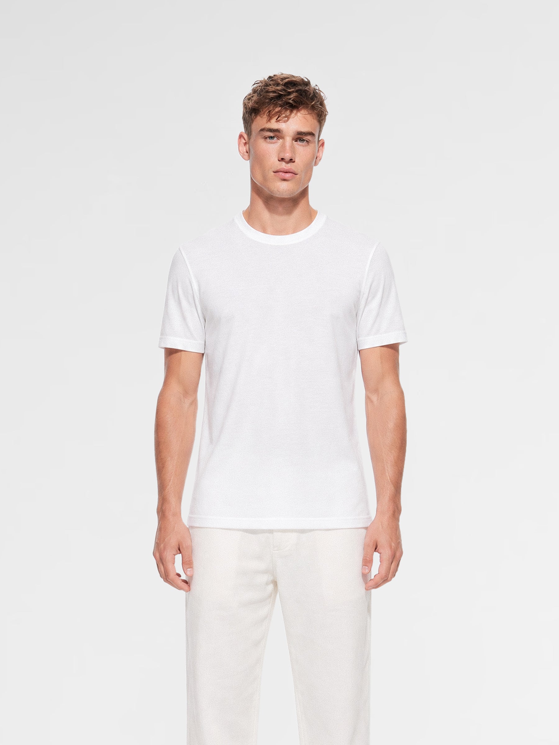 MAISON 9 PARIS White Mercerized Cotton T-Shirt