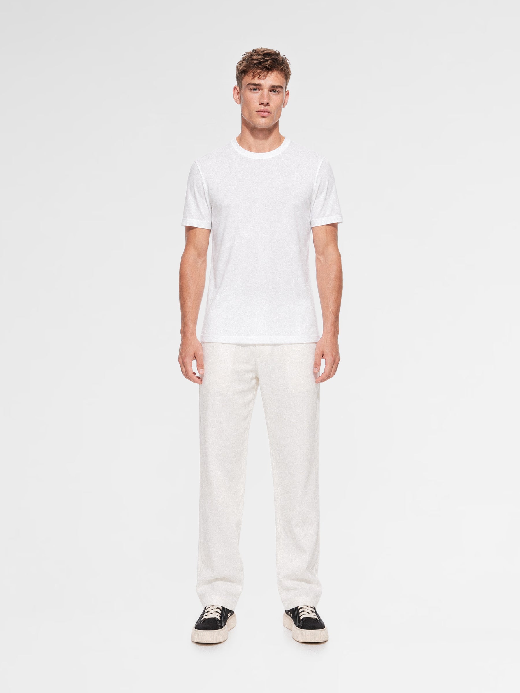 MAISON 9 PARIS White Mercerized Cotton T-Shirt