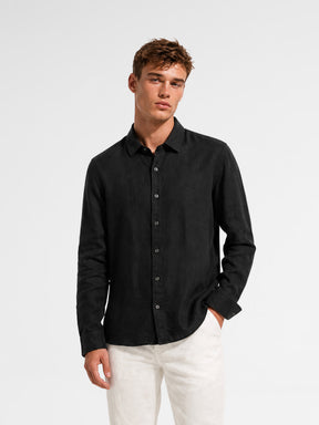 MAISON 9 PARIS Black Linen Shirt