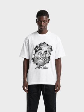 Crew Milano T-Shirt Logo Print CM-47 / WHITE