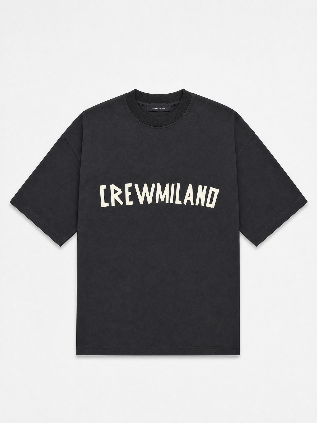 Crew Milano T-Shirt Logo Print - Spray Gray