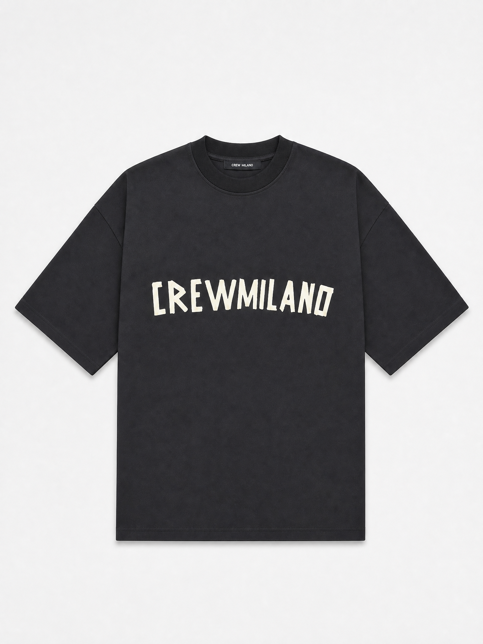Crew Milano T-Shirt Logo Print - Spray Gray