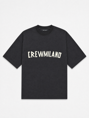 Crew Milano T-Shirt Logo Print - Spray Gray