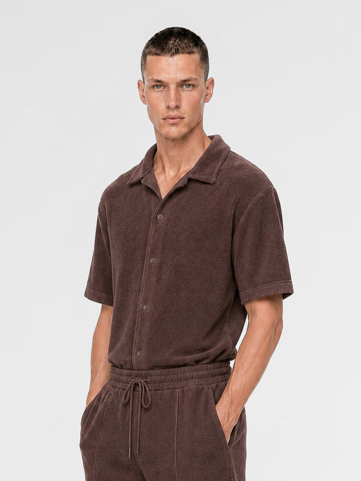 MAISON 9 PARIS Brown Towel Shirt / Shorts