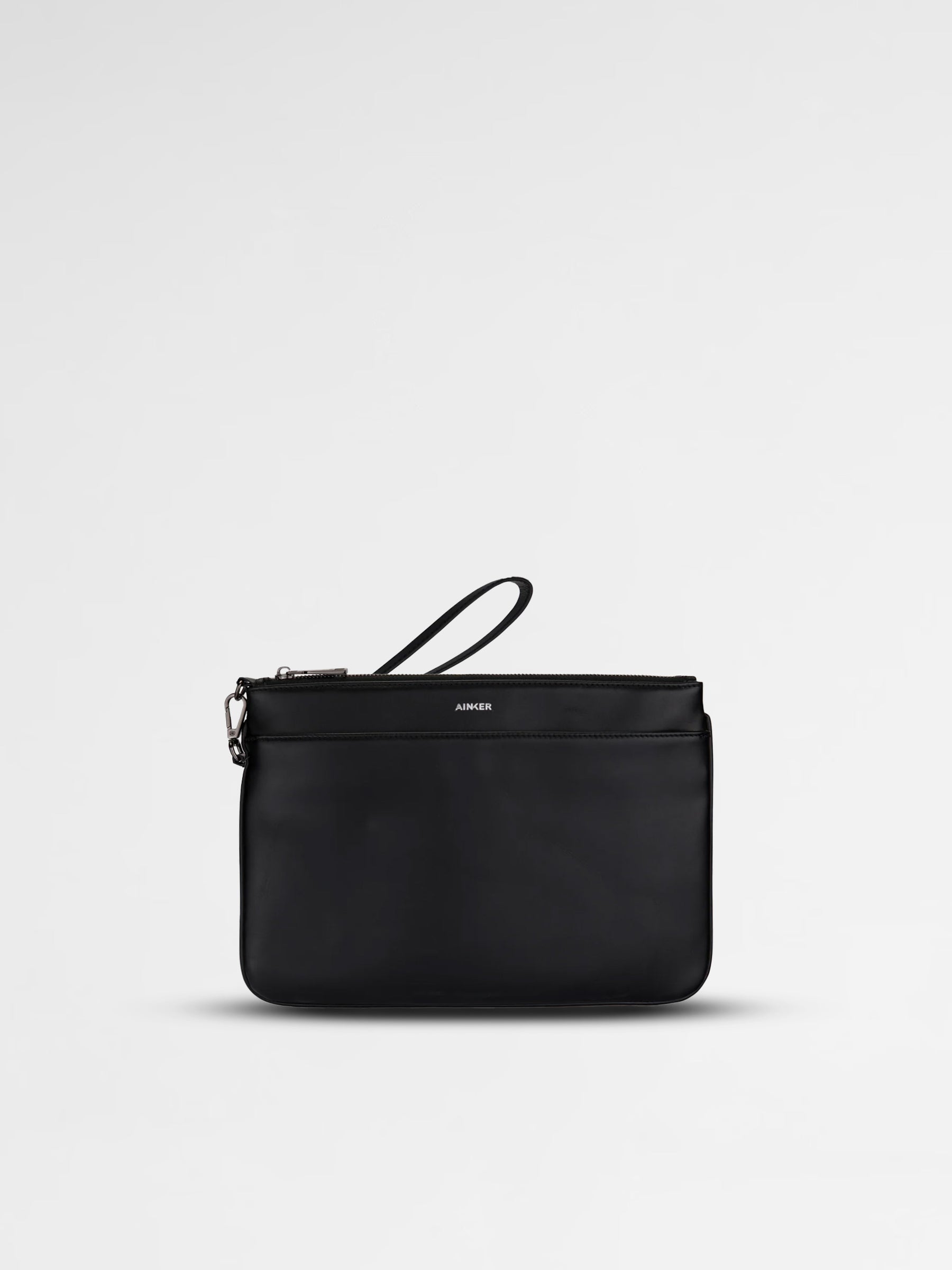 AINKER Black Clutch Leather Bag