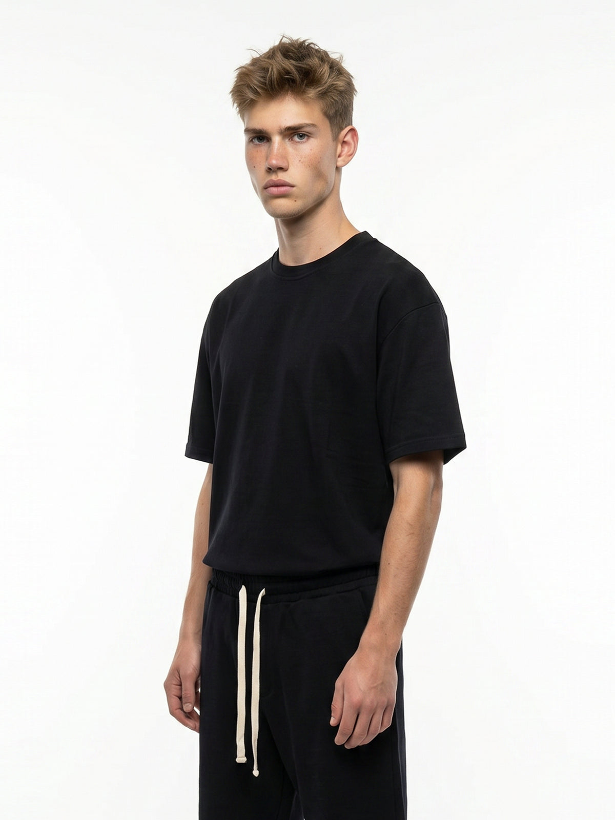 CREW Milano French Terry Set T-Shirt/Pants Black