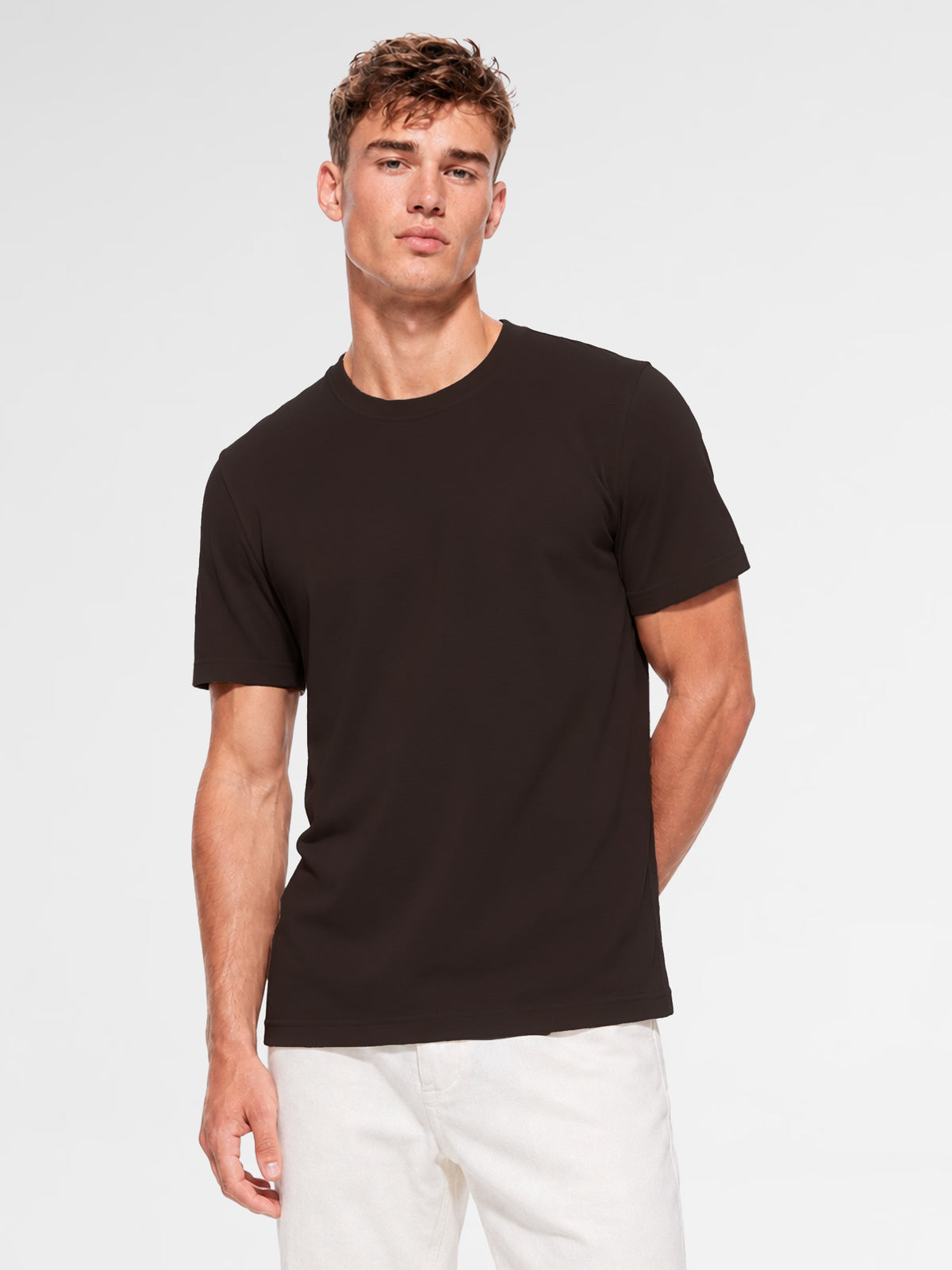 MAISON 9 PARIS Brown Mercerized Cotton T-Shirt