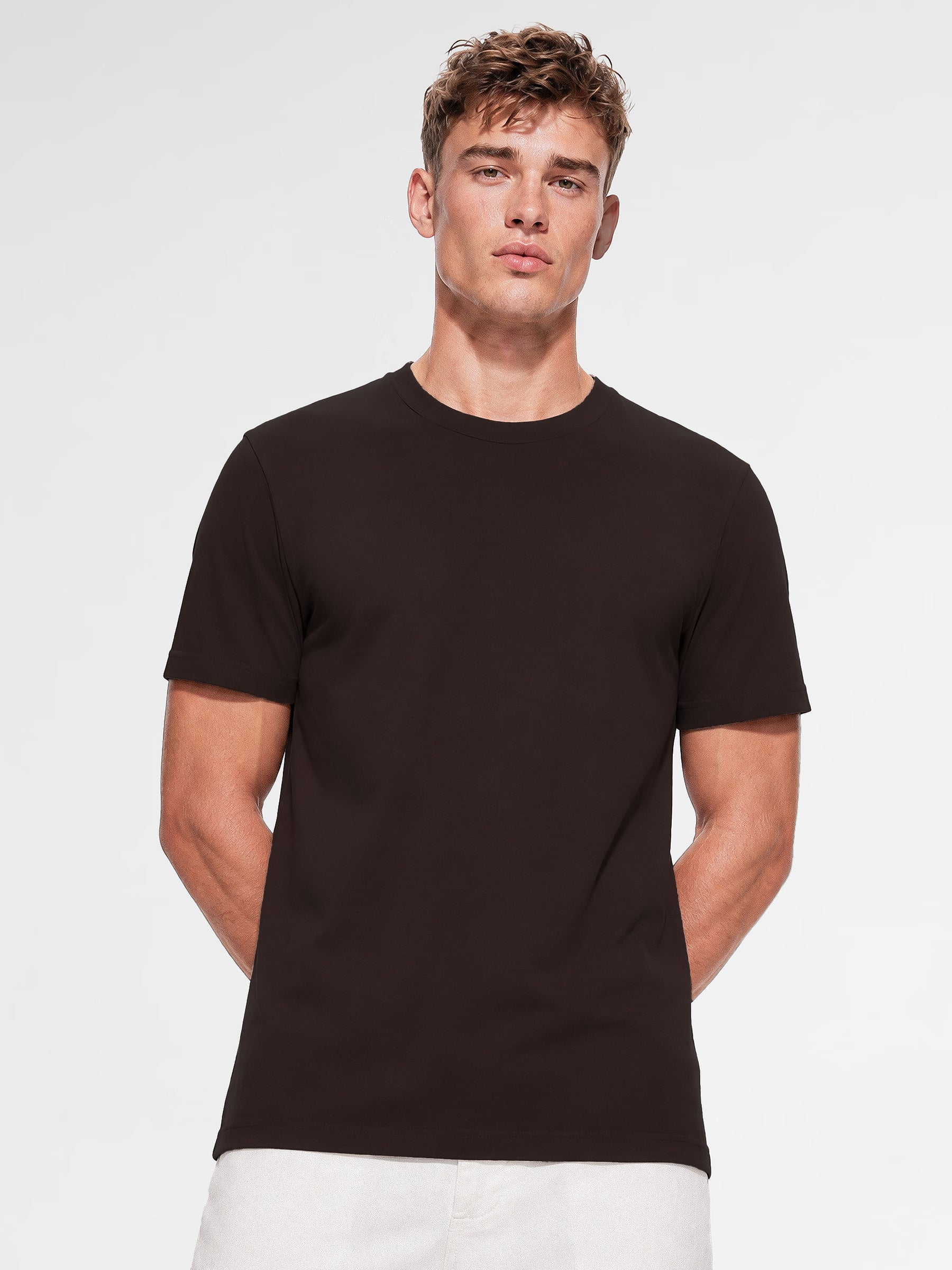 MAISON 9 PARIS Brown Mercerized Cotton T-Shirt