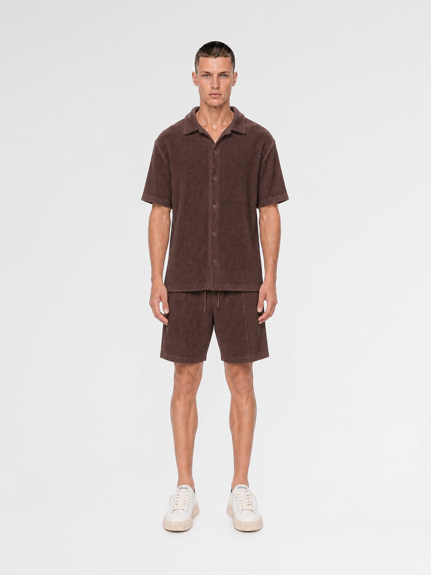 MAISON 9 PARIS Brown Towel Shirt / Shorts