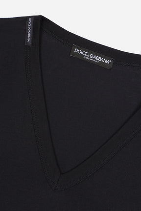 Dolce & Gabbana T-shirt neck logo tag black