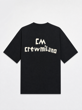 Crew Milano T-Shirt Logo Print - Spray Gray