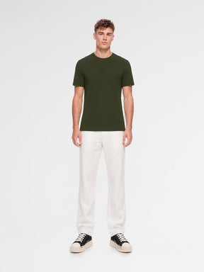 MAISON 9 PARIS Khaki Mercerized Cotton T-Shirt