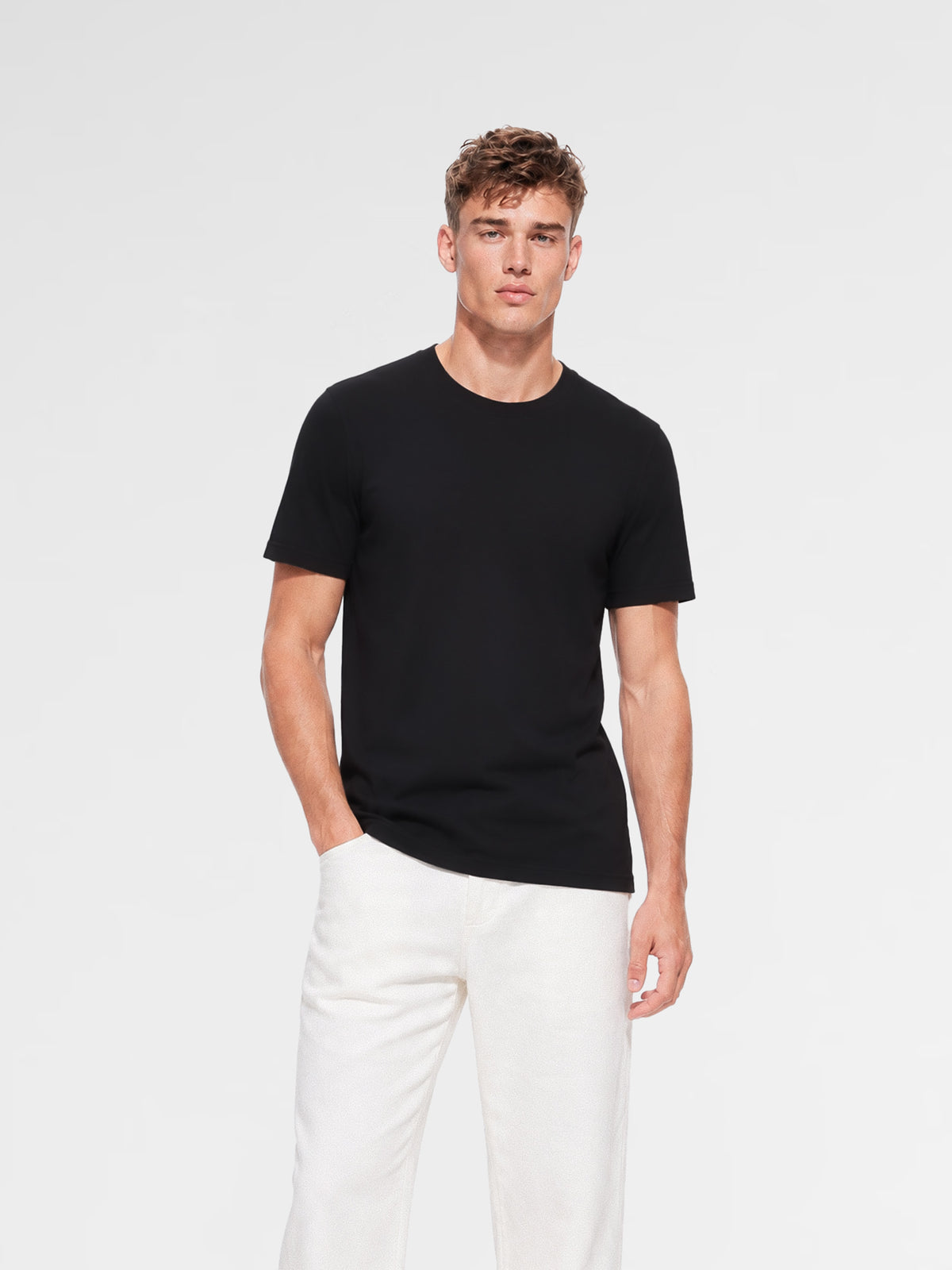 MAISON 9 PARIS Black Mercerized Cotton T-Shirt