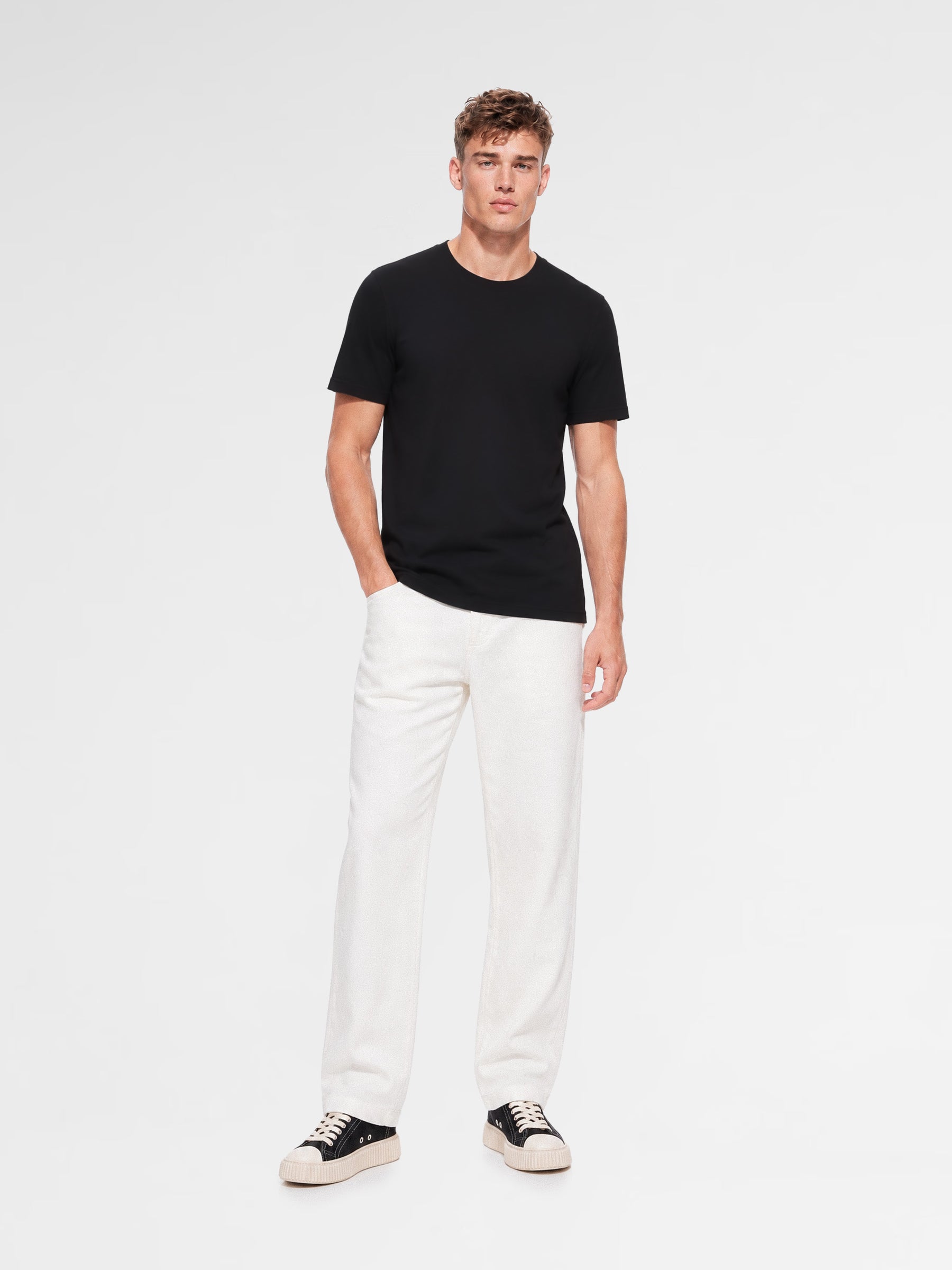 MAISON 9 PARIS Black Mercerized Cotton T-Shirt