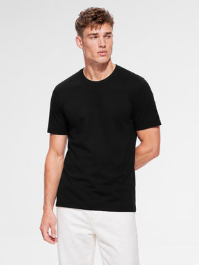 MAISON 9 PARIS Black Mercerized Cotton T-Shirt