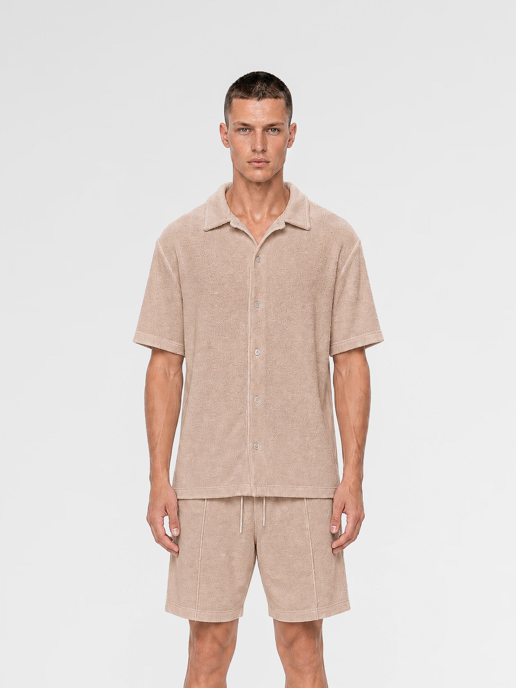 MAISON 9 PARIS Beige Towel Shirt / Shorts