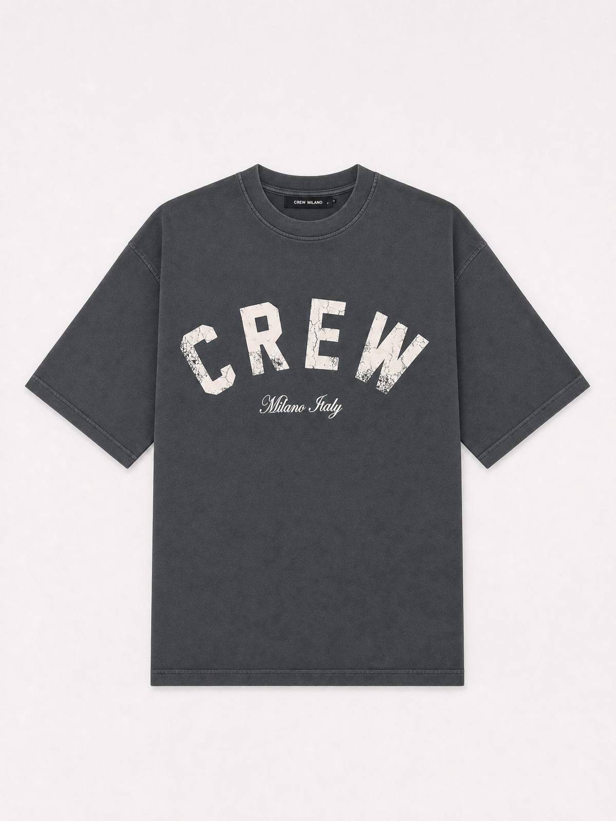 Crew Milano T-Shirt Logo Print - Wash