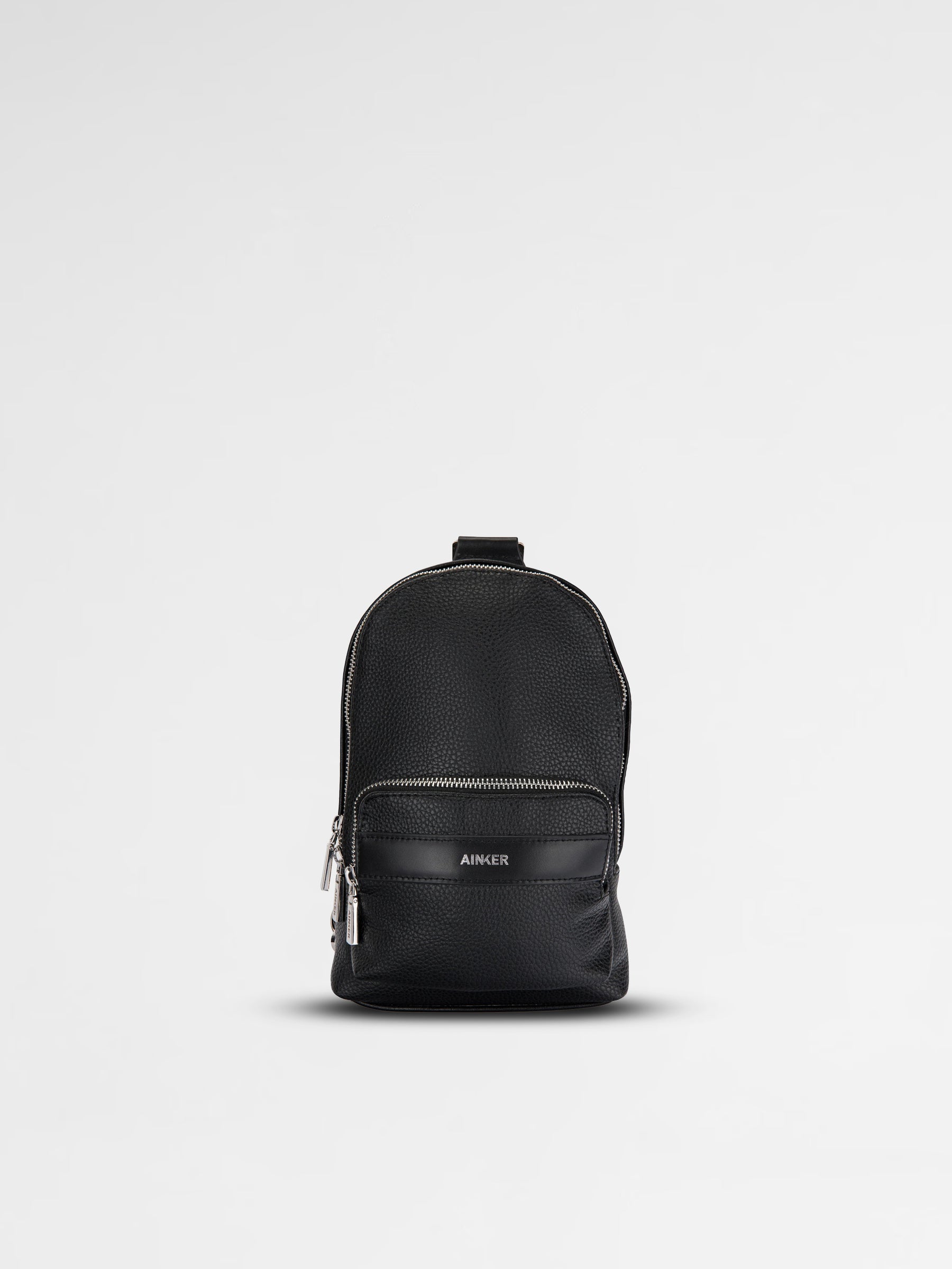 AINKER Black Sling Leather Bag