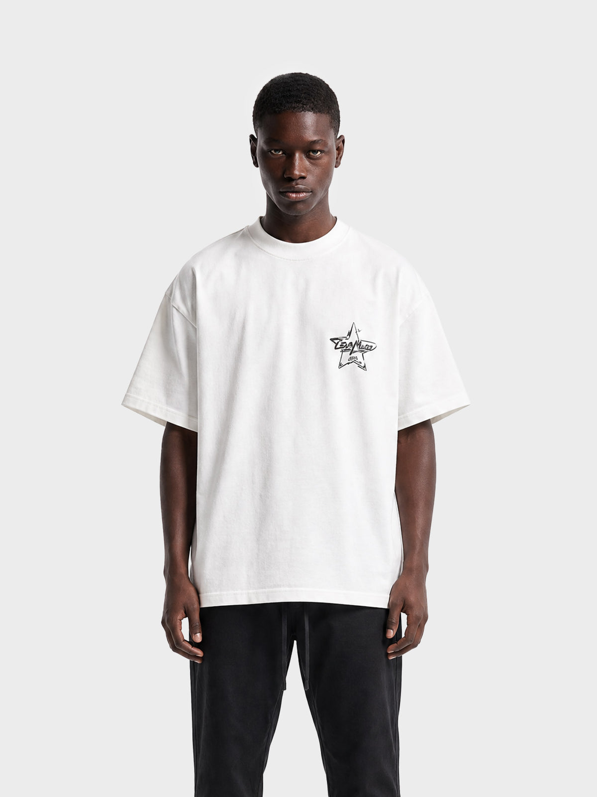 Crew Milano T-Shirt Logo Print CM-36 / WHITE