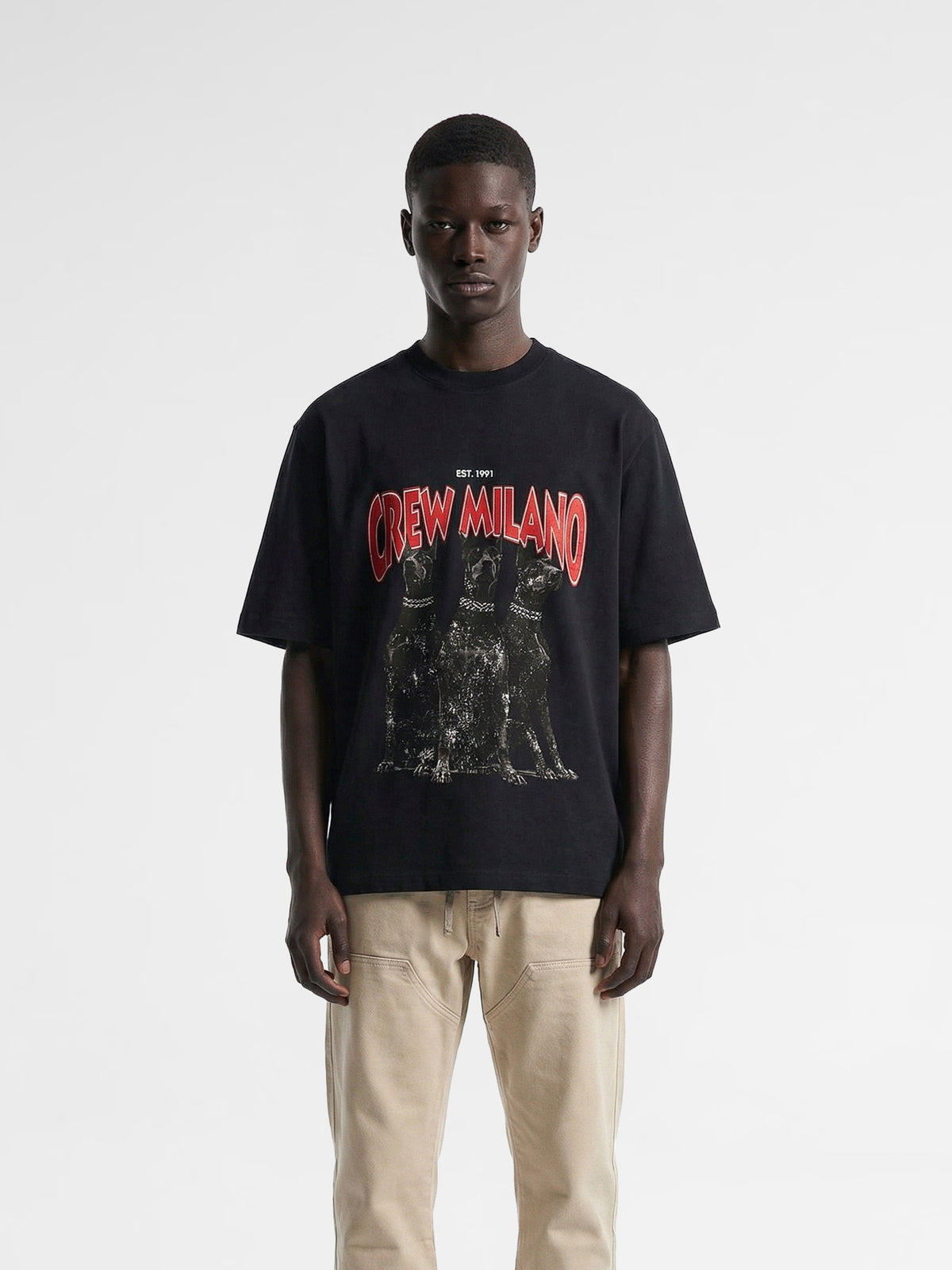 CREW Milano Oversized T-Shirt Logo Print