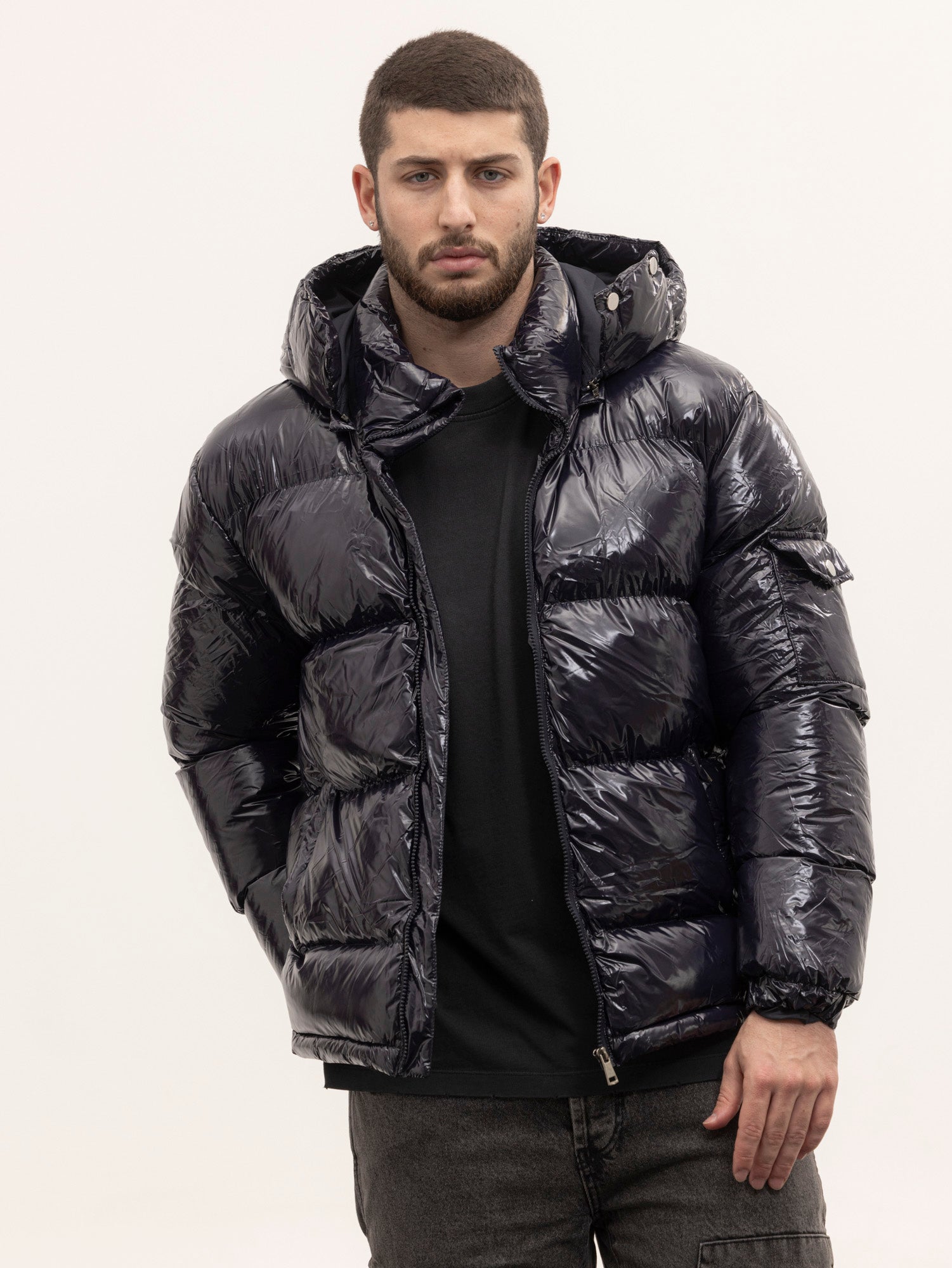 Crew Milano Shiny Coat Dark Blue