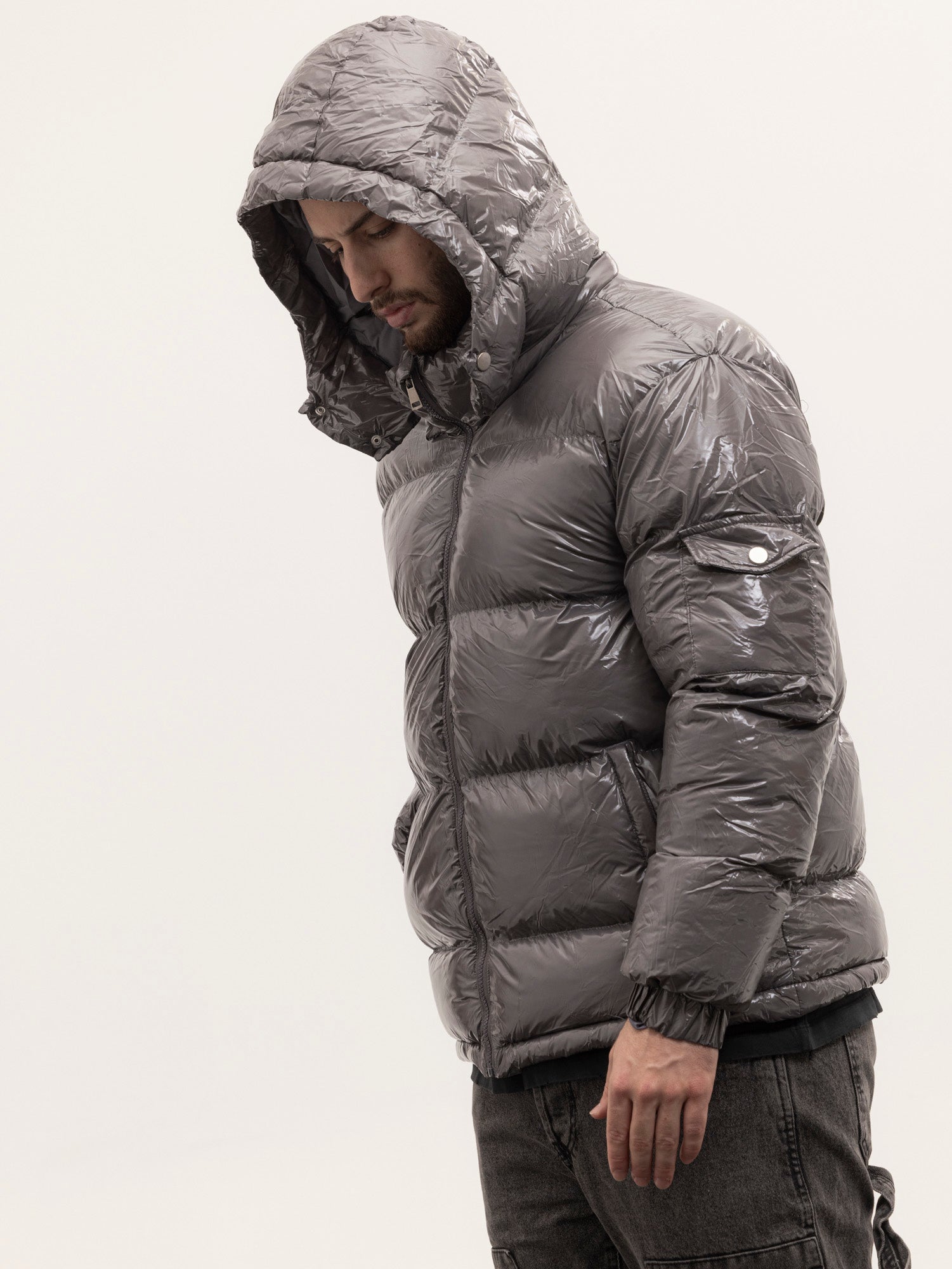 Crew Milano Shiny Coat Grey