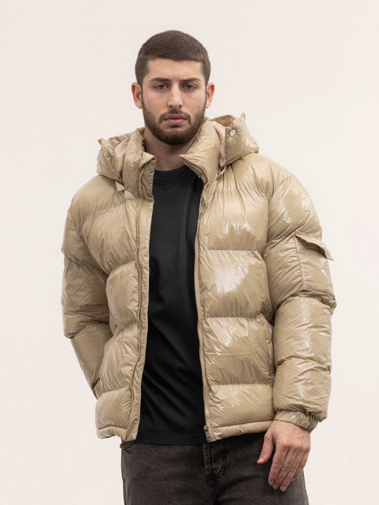 Crew Milano Shiny Coat Beige