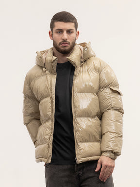 Crew Milano Shiny Coat Beige