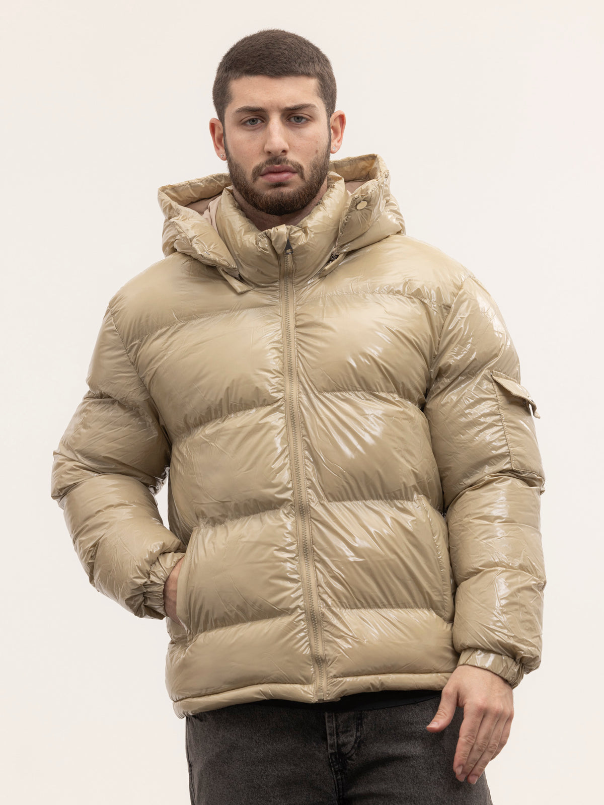 Crew Milano Shiny Coat Beige